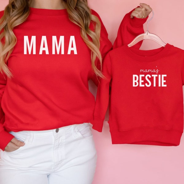 Mama and Mamas Bestie Sweatshirts Svg Png, Mama Mini Matching Shirt Svg, Matching Mommy and Me Shirt Svg, New Mom Mother and Daughter Outfit