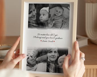 Personalized Auntie Photo Collage Print, Birthday Gift for Aunt from Niece or Nephew: UNFRAMED Poster