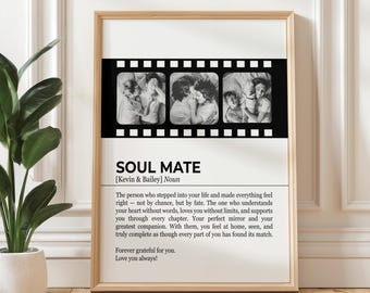 Personalized Soulmate Definition Photo Collage, Couple Picture Collage, Valentines Gift (Digital Download)