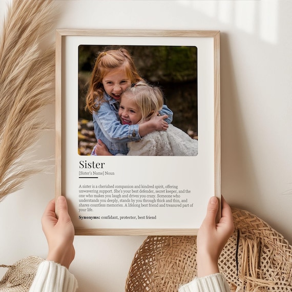 Personalized Sister Definition Photo Print (Digital Download), Custom Birthday Gift for Soul Sister or Siblings