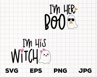 I'm Her Boo I'm His Witch - Personalized Halloween T-Shirt, Halloween