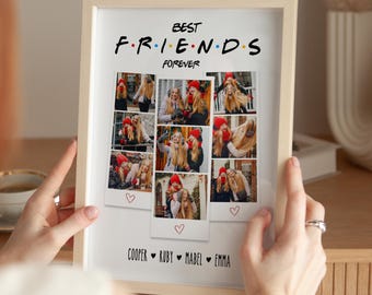 Collage de fotos personalizado para tu mejor amiga: regalo de cumpleaños (descarga digital), regalo personalizado con fotos de tu mejor amiga, regalo personalizado de Navidad para tu mejor amiga