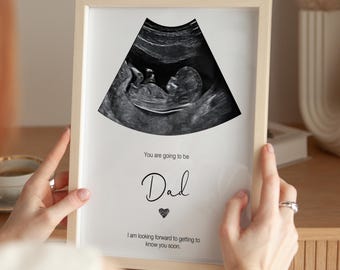 Personalized You’re Going to Be a Dad Poster,  Minimalist Ultrasound Pregnancy Announcement Gift: UNFRAMED Poster