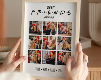 Custom BFF Picture Collage Print, Forever Friends Photo, Best Friend Birthday Gift :  UNFRAMED Poster