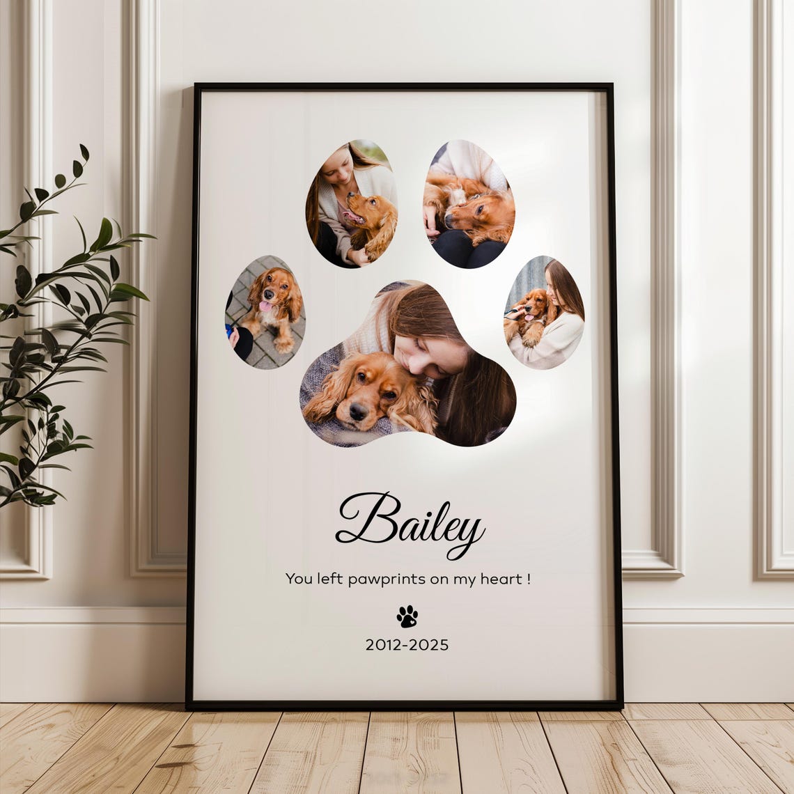Personalized Pet Memorial Photo Print, Dog Remembrance Gift (digital ...