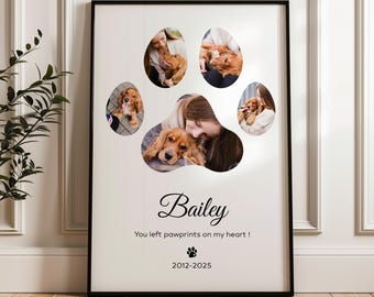 Personalized Pet Memorial Photo Print, Dog Remembrance Gift (Digital Download), Dog Loss Sympathy Gift, Gift For Pet Parent