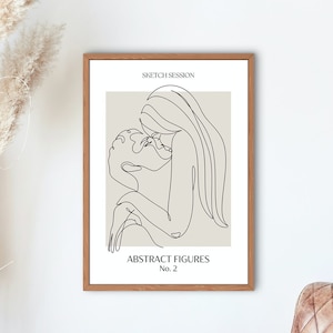 Cartel de pareja amorosa | Pósteres color beige | Imagen minimalista