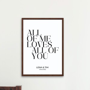 Póster de pareja personalizado con frase | Regalo para San Valentín, aniversario, boda