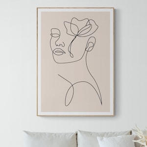 Abstraktes Poster Women in Beige | Digitale Datei