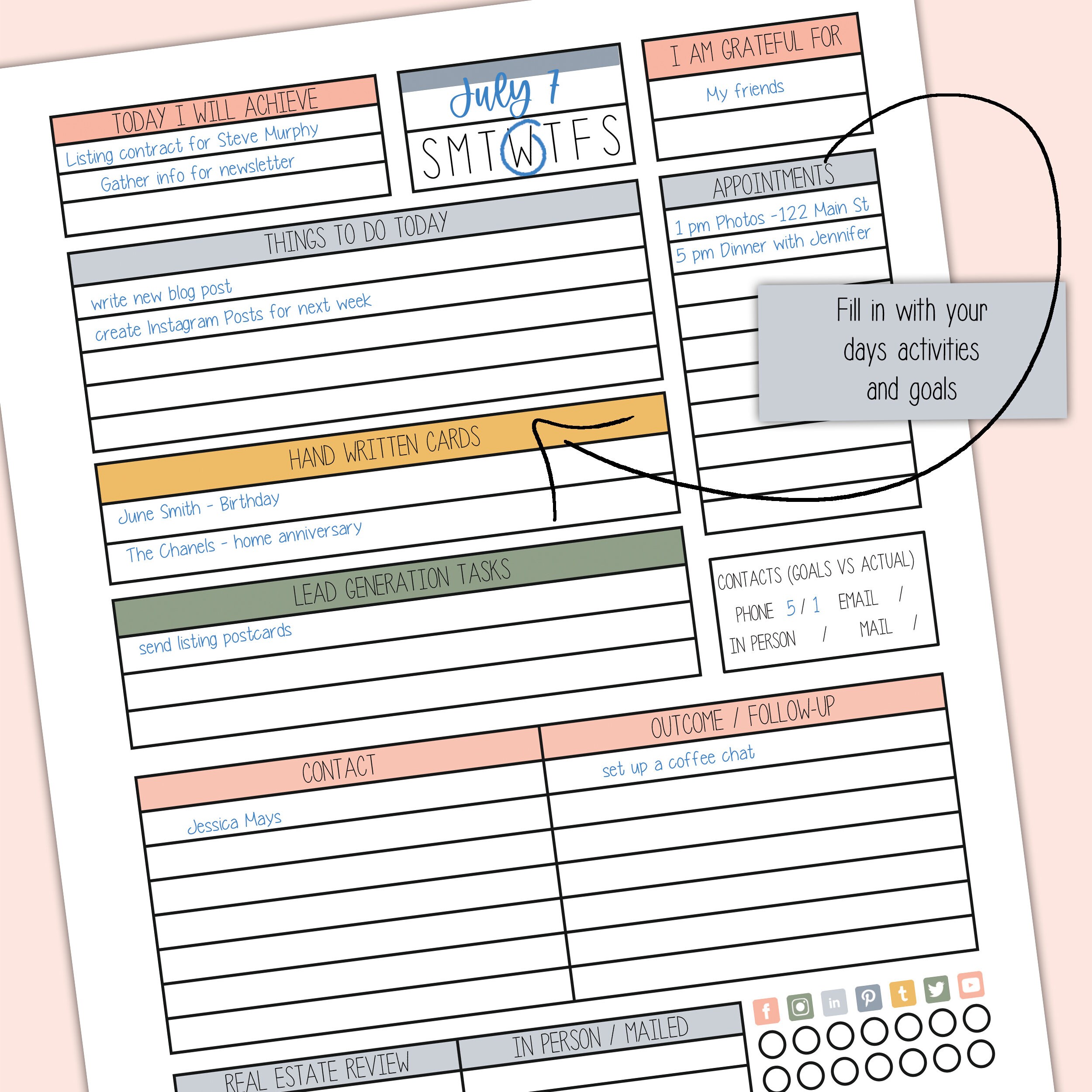 Realtor Daily Routine Realtor Checklist Daily Habits Planner Tracker Calendar Template for ...