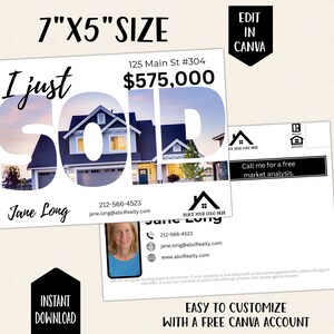 Realtor postcard template real estate marketing postcards for listing agent realtor farming area monthly maintenance mailers just sold ideas