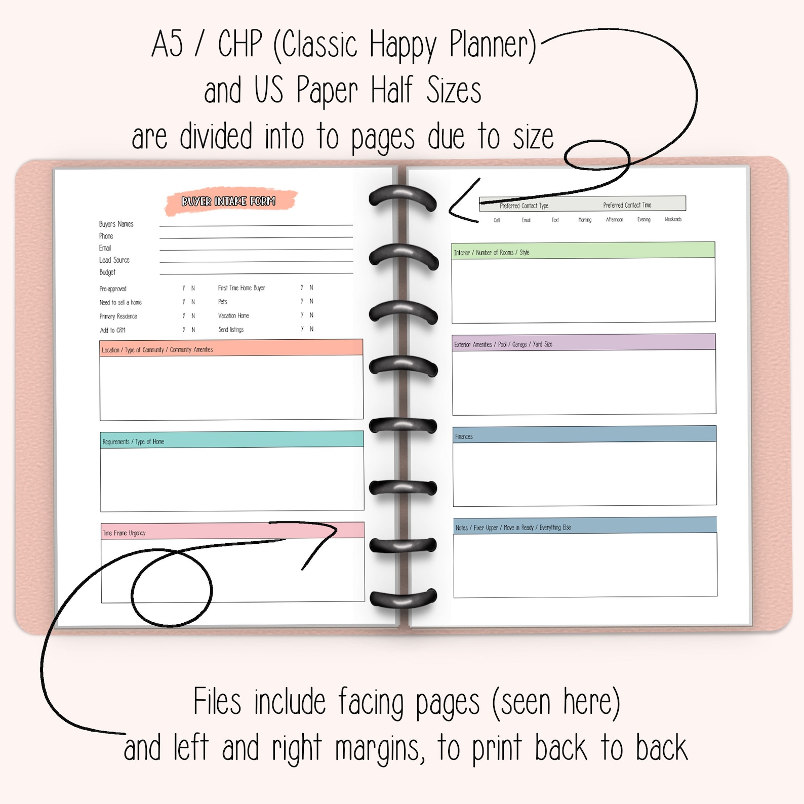 Realtor Checklist Home Buyer & Seller Questionnaire Intake Form Insert ...