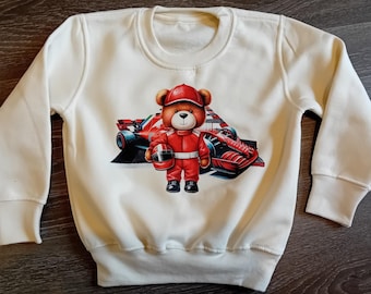 Formula One Inspired Kids Jumper, Unisex Fleece Sweatshirt