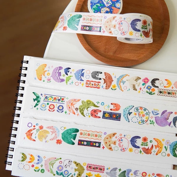 Birds Washi paper tape | Cute planner tape, Scrapbooking, Bullet Journal, Stationery