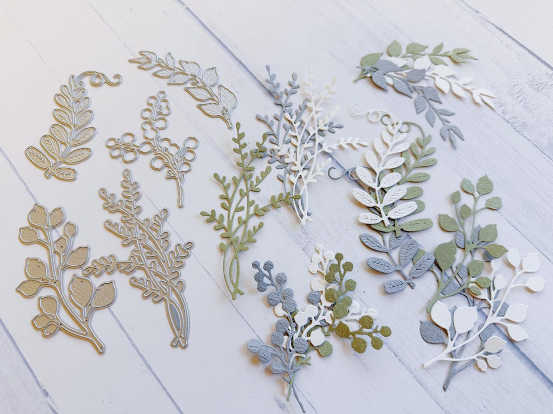 3D Flower Leaf Plants Metal Cutting Dies Scrapbooking Floral Steel ...