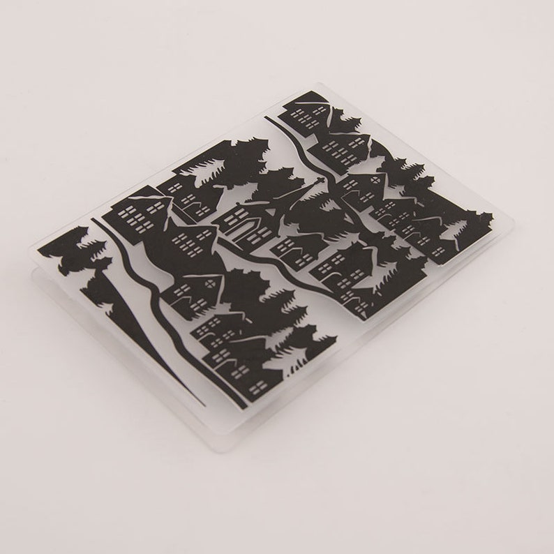 Embossing Folder - Winter Village Houses Country Side - Etsy
