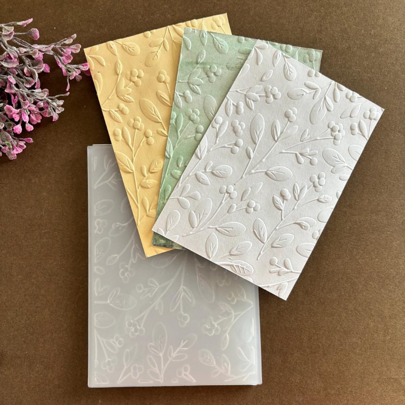 Embossing Folder - Botanical Leaf Holiday Greeting Card Making Craft - Etsy