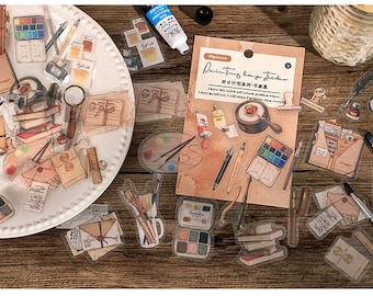 PET Stickers 20 PC - Stationary Glassware and Coffee themed