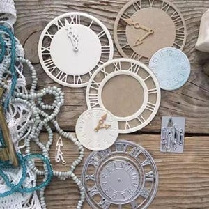 Horloges 3D vintage matrices de découpe en métal Scrapbooking Floral en acier artisanat découpé album de bricolage fabrication de cartes décoration de fête à la maison