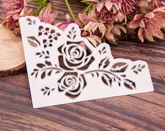 Troqueles de corte de metal con diseño de rosas en 3D para tarjetas de esquina, álbumes de recortes, manualidades florales de acero, bricolaje, tarjetas, decoración para fiestas en el hogar