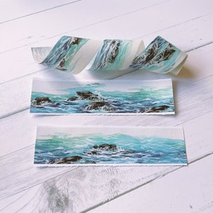 Ruban adhésif en papier Washi pour les fêtes, vagues de l'océan | Adorable adhésif pour agenda, Scrapbooking, Bullet Journal, Papeterie