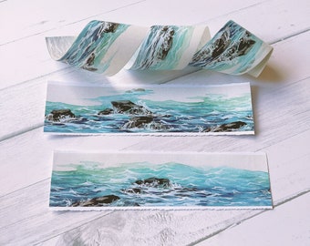 Ocean Beach Waves Holiday Washi paper tape | Cute planner tape, Scrapbooking, Bullet Journal, Stationery