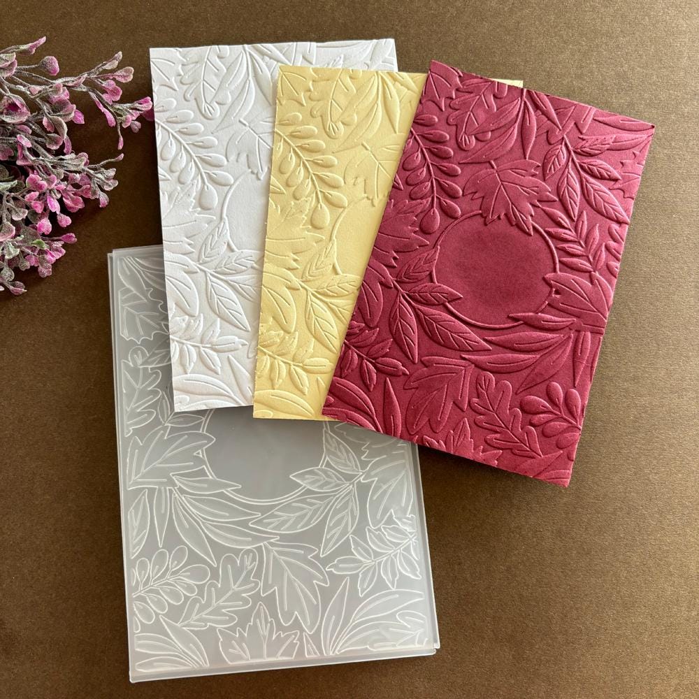 Embossing Folder - Botanical Leaf Holiday Greeting Card Making Craft - Etsy