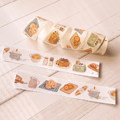 Breakfast food Washi paper tape | Cute planner tape, Scrapbooking, Bullet Journal, Stationery