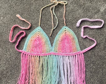 Regenbogen Häkelhalter Top