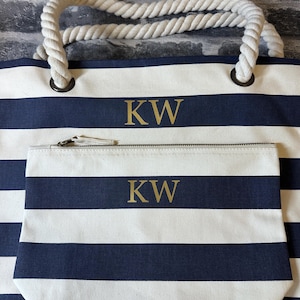 Personalized Beach Bag, Striped Monogram Beach Tote, Nautical Beach Bag, Honeymoon Beach Bag, Monogram Personalized Beach Bag, Cruise Bag image 11