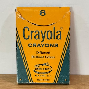 8 Crayola Crayons in Box by Binney & Smith, Unused Crayola Crayons in .15 Cent Box