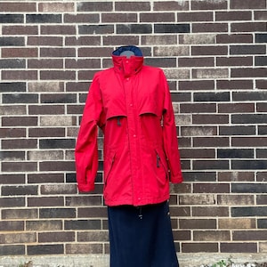 Eddie Bauer Red Nylon Gore-Tex Coated Jacket, Made in Hong Kong