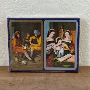 Playing Cards by Piatnik, Plasti-Smooth Playing Cards Double Deck Sealed Unused, Courtier Young Men and Women, The Card Players and Concert