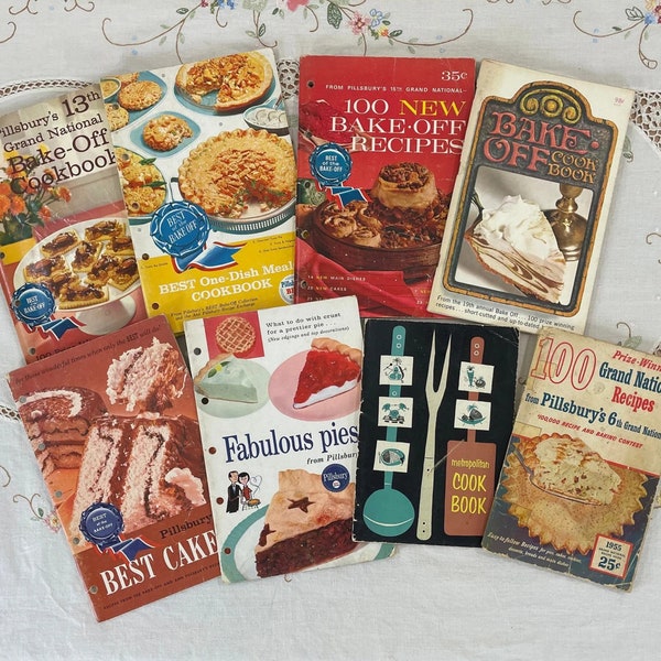 Dessert Recipe Booklets, 50s & 60's Mostly Pillsbury's Prize Winning Recipes Cook Booklets or magazines, Set of 8, All Included