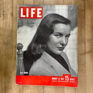 1947 LIFE Magazine, Ella Raines on The Cover, August 11, 1947 Edition, Complete Magazine