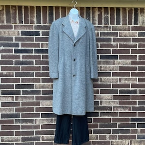 Wool Overcoat, Gray Wool Overcoat, Button Closed with Rust Lining by Alpagora