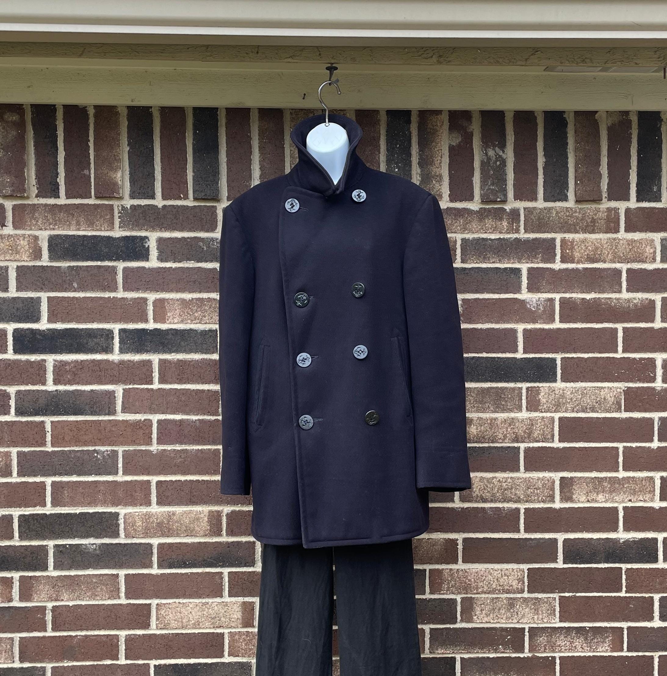 40's〜60's US NAVY \"P COAT\" Vintage 60s Navy Peacoat 40 USN 8 Button Vietnam Kersey Wool