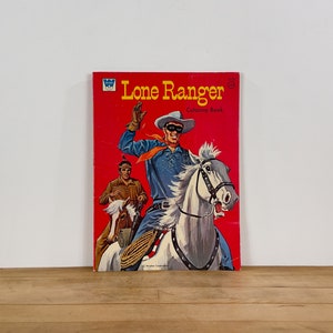 Whitman Lone Ranger Coloring Book Issue 1030,  Copyright 1974, Uncolored Vintage Lone Ranger Coloring Book