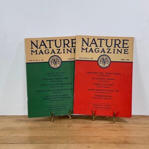Red and Green Nature Magazines From 1936, Set of 2, Both Included