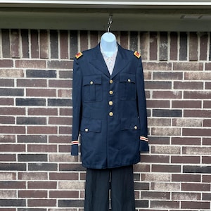 Dress Blue Jacket for US Army by Foree of San Antonio with Shoulder Boards and Sleeve Braids