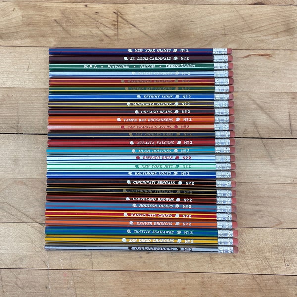 Vintage Nfl Pencils Etsy