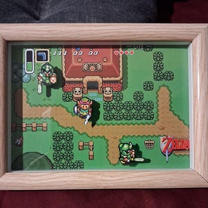 SNES Zelda video game  2D Diorama high-quality frame