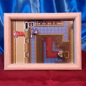 SNES Zelda video game 2D Diorama high-quality frame