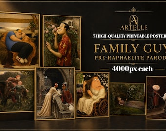 Family Guy Pre-Raphaelite parody 7 high-resolution printable posters — 4000px each