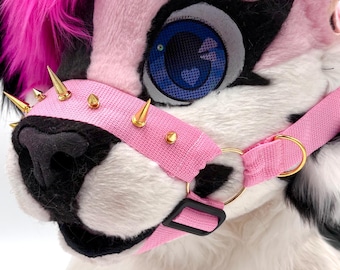 Pink Spiked Fursuit Muzzle
