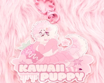 Kawaii Puppy Acrylic Keychain