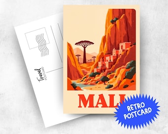 MALI Retro Travel Postcard - Places Collection