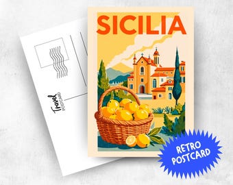 SICILIA Retro Travel Postcard - Places Collection