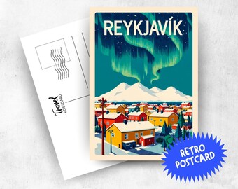 REYKJAVIK Retro Travel Postcard - Places Collection