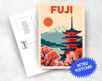 FUJI Retro Travel Postcard - Places Collection